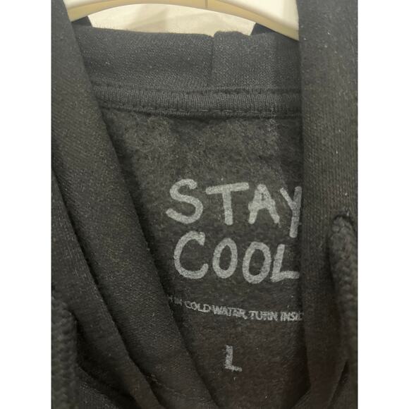 Stay Cool Hoodie Sweatshirt Black Men’s Large Graphic Print Basic Comfort - Picture 3 of 4